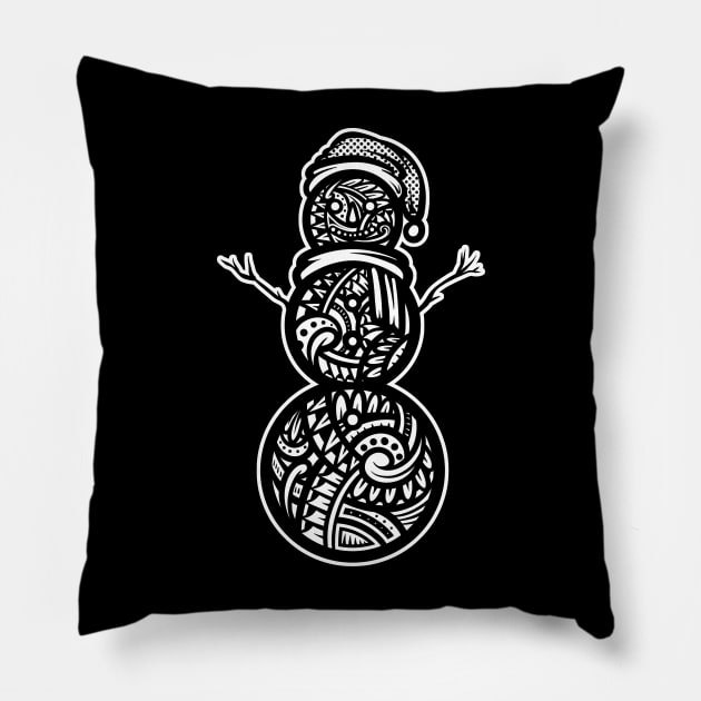 Snow Man Pillow by Barabarbar artwork