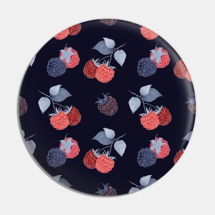 Strawberry Pattern with raspberries and blackberries Pin