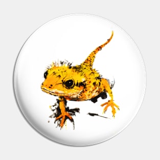 Yellow Iguanas Watercolor Art - Eye-catching Wildlife Collection Pin