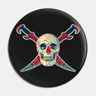 Color Pirate Skull with Swords Pin