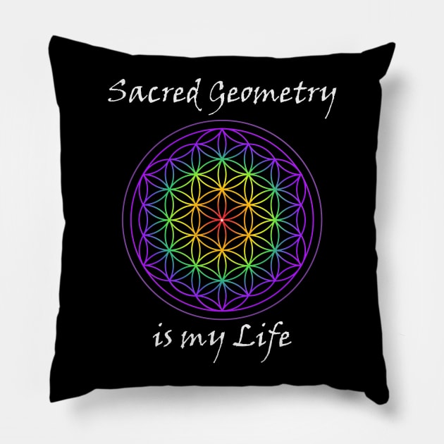 Sacred Geometry is my Life Pillow by MettaArtUK