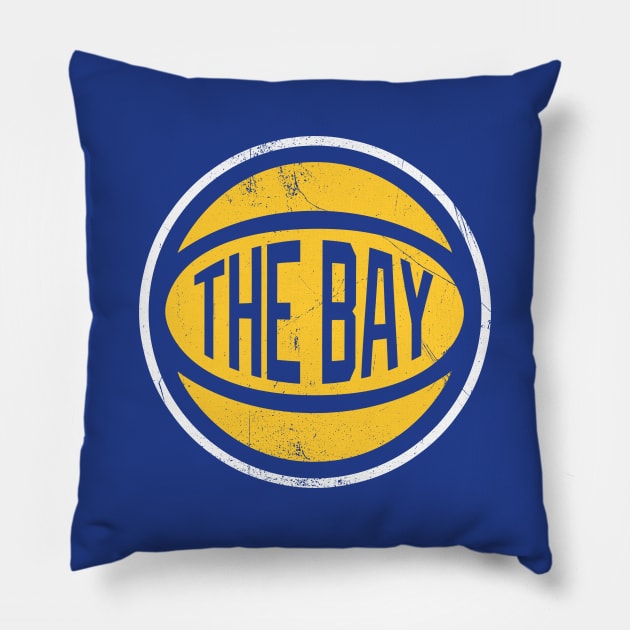 The Bay Retro Ball - Blue Pillow by KFig21