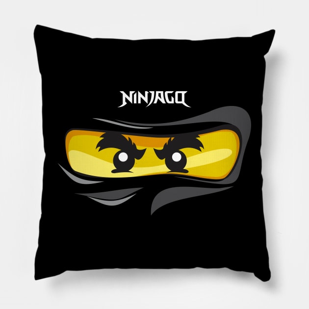 Ninjago Eyes BLACK Ninja Cole FanArt FanMade T-Shirt Pillow by kaitokid