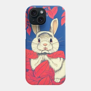 White American Fuzzy Lop Rabbit in Red Autumn Season Rabbit Dad Fathers Day Phone Case