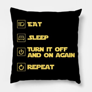 Eat, Sleep, Turn it Off and On Again, Repeat CLASSIC T-shirt Pillow