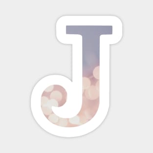 The Letter J Purple Lights Design Magnet