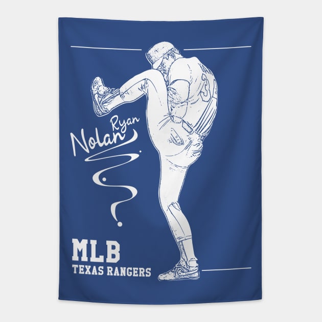 Nolan ryan || White || Texas rangers Tapestry by Aloenalone