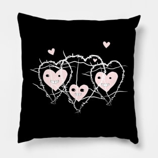 Three spikey hearts Pillow