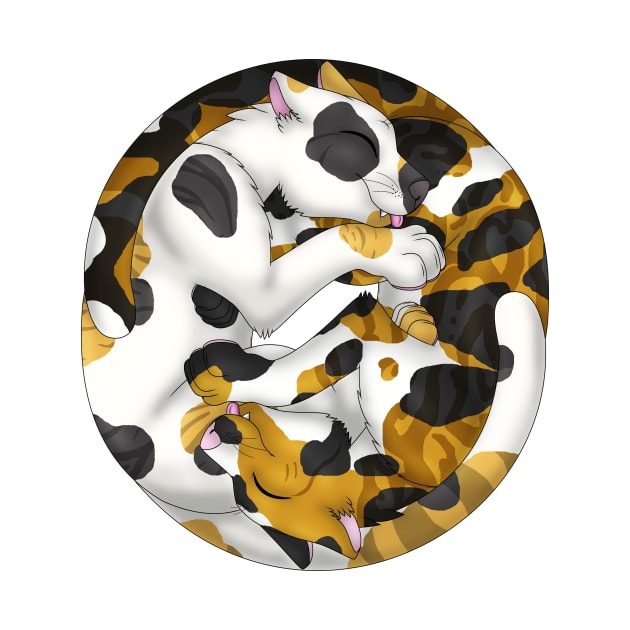 Yin-Yang Cats: Calico Tabby by spyroid101