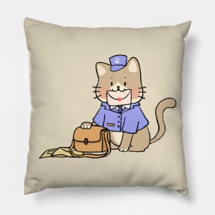Mailman cat with love letter Pillow