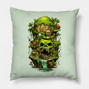 Mystical Skull’s Mossy Mountain Pillow