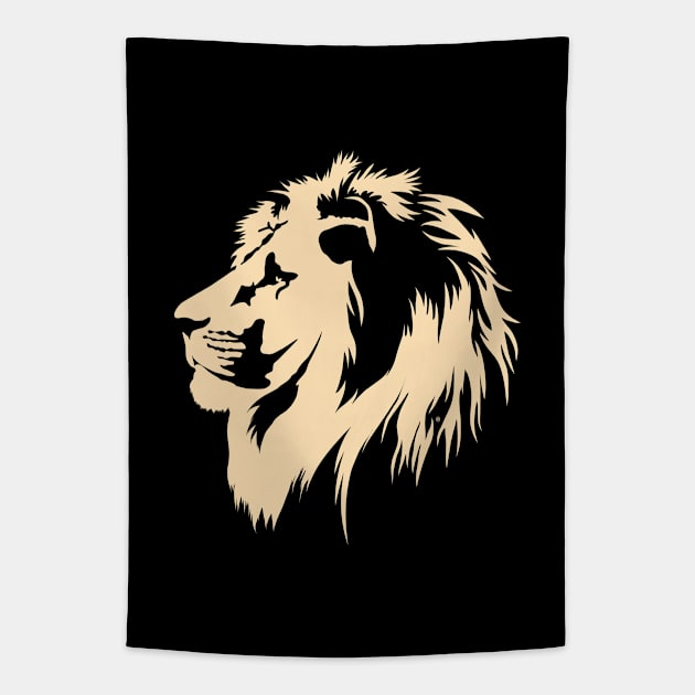 Lion Portrait Tapestry by CarolinaMatthes