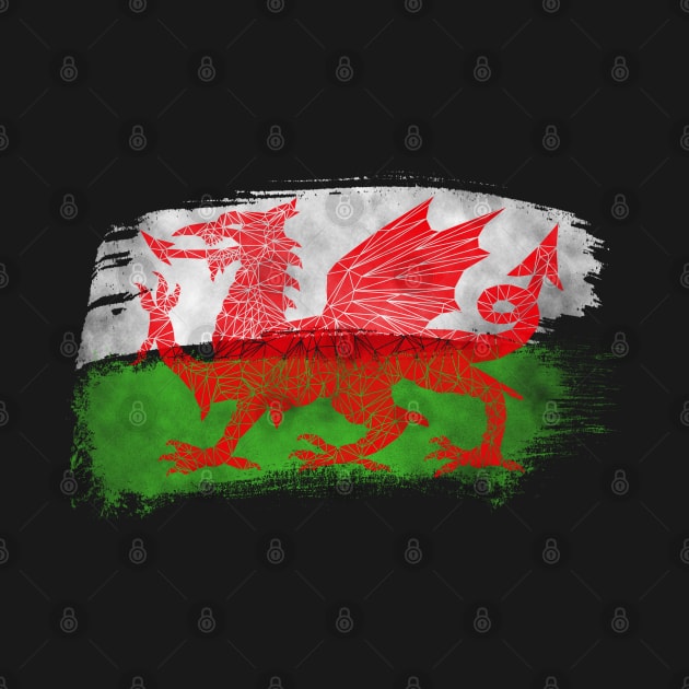 Geometric Welsh Dragon Flag by jonrjones