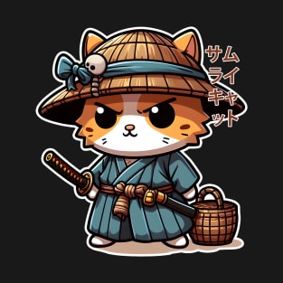 Japanese Samurai Ninja Cat T-Shirt