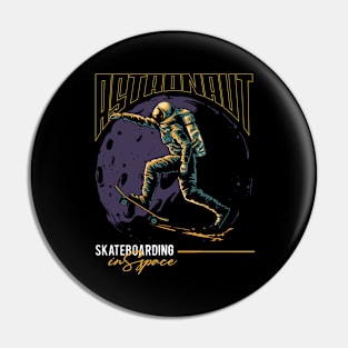 Astronaut Skateboarding Pin