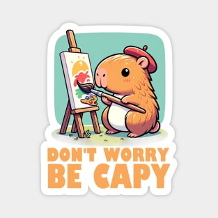 Don't Worry Be Capy Magnet
