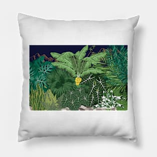 Tropical jungle at night Pillow