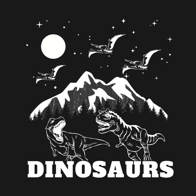 Dinosaur World In Black And White by fupi