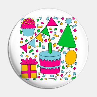Birthday Surprise Party Design Pin