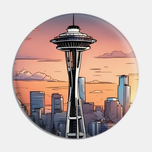 Washington space needle skyline Pin