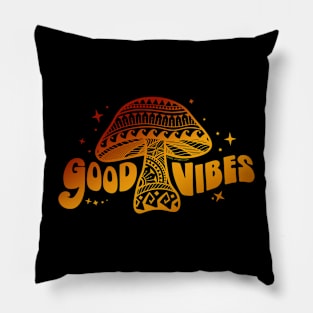 Sunset Boho Good Vibes Mushroom Pillow