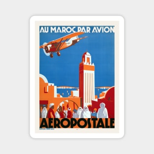 Au Maroc Par Avion Vintage Poster 1930 Magnet