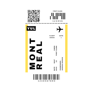 Montreal Boarding Pass Québec, Canada Destination Ticket T-Shirt