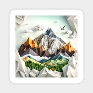 Origami mountains Magnet