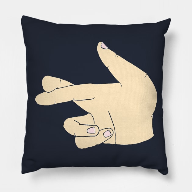 Fingers Crossed Pillow by SurrealTees