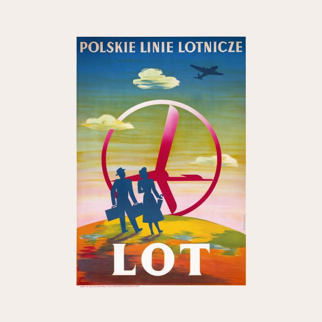 Polskie Linie Lotnicze LOT Vintage Poster by vintagetreasure