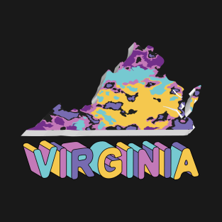 Virginia State 3D Abstract Map Art T-Shirt