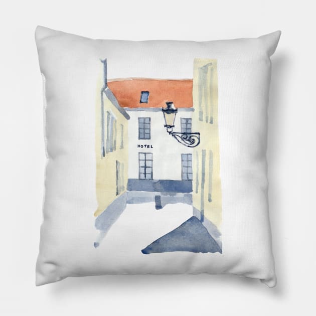 Small hotel in Bruges, Belgium. Pillow by ArchiTania