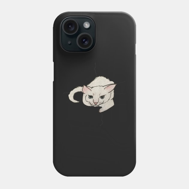 White Kitten Phone Case by mjohmy