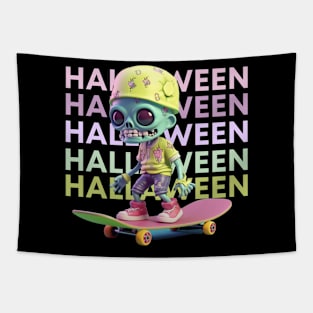 skeleton man skateboarding Tapestry