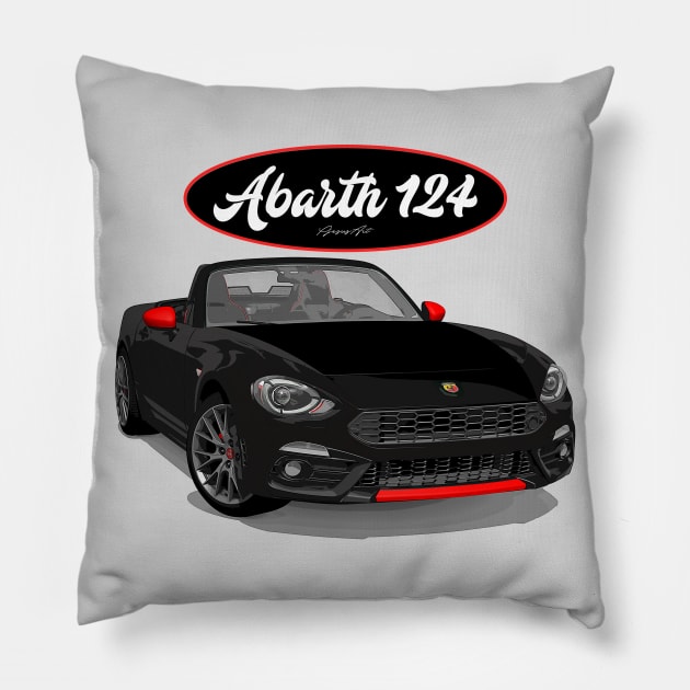ABARTH 124 NERO Pillow by PjesusArt
