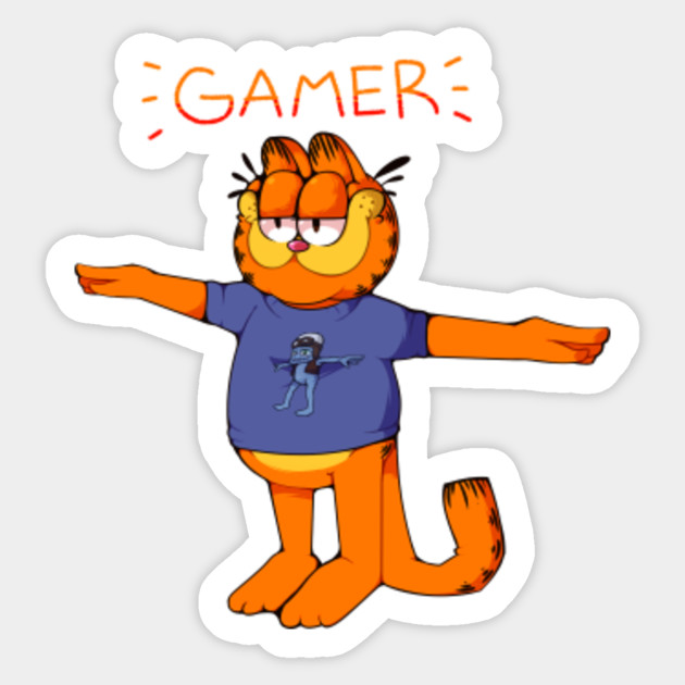 Gamer Garfield [Crazy Frog T Pose] - Garfield - Sticker