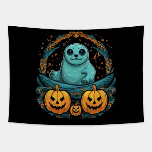 Harp Seal Halloween Tapestry