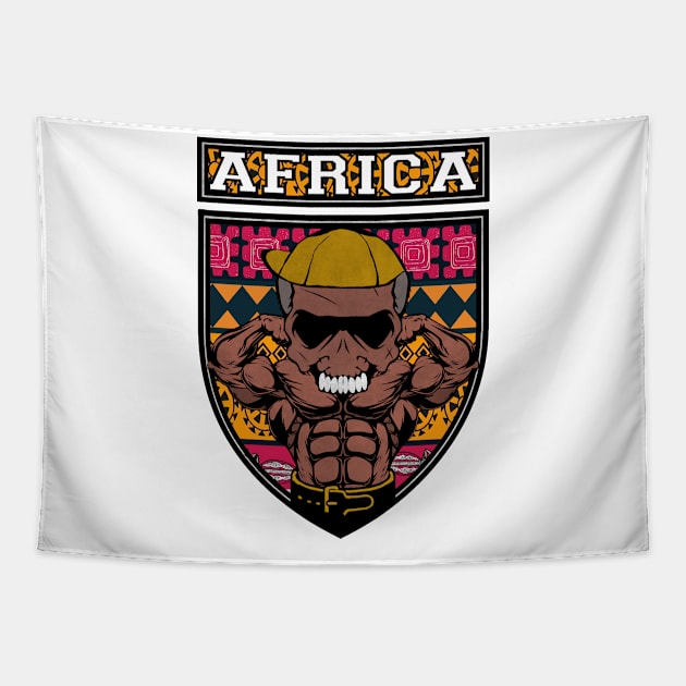 Africa Muscle african bodybuilder Tapestry by Jakavonis
