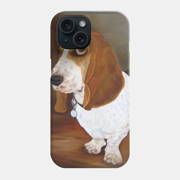 Basset Hound Dog Portrait. Droopy Ears and Huge Paws. Phone Case by KarenZukArt