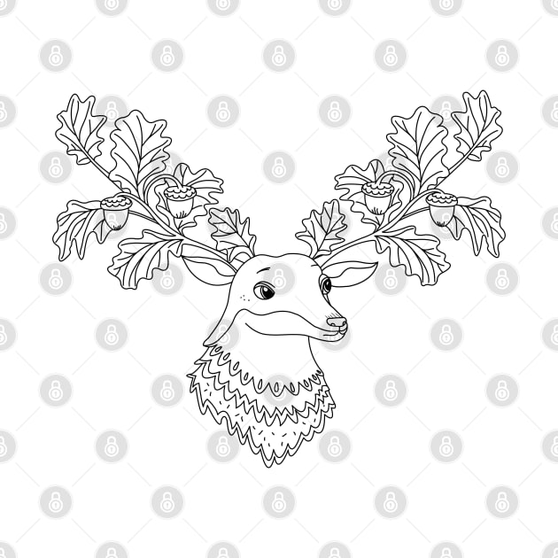 Autumn deer with acorns and leafs by Arch4Design