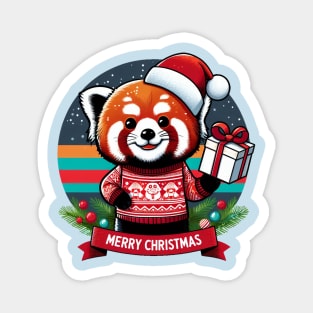 Christmas Red Panda Magnet