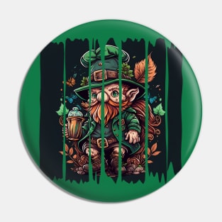 Leprechaun Illustration Pin