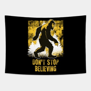 Funny Retro Bigfoot Don't Stop Believing Vintage Tapestry