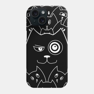 Cartoon Qute Cat Doodle / Cats illustration / Cat line art Phone Case