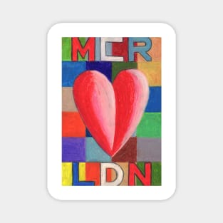 One Love MCR-LDN Magnet