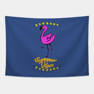 Summer Vibes Pink Flamingo Tapestry