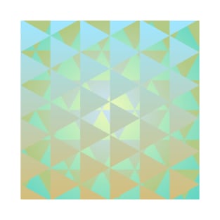 Polygonal vector background in green and gold theme, filling the frame. T-Shirt