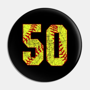 Fastpitch Softball Number 50 #50 Softball Shirt Jersey Uniform Favorite Player Biggest Fan Pin