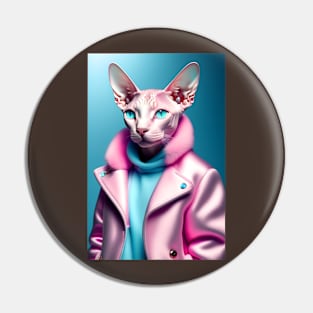 Sphynx Cat - Modern Digital Art Pin