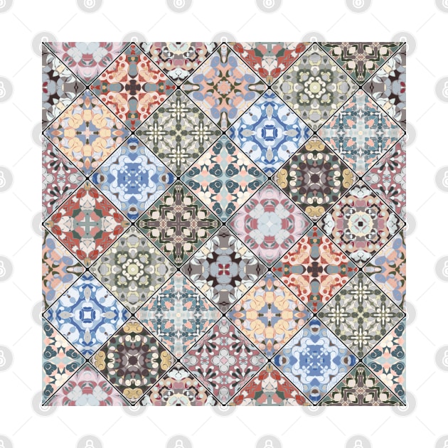 Patchwork of square patches with a pattern in oriental style by IrinaGuArt